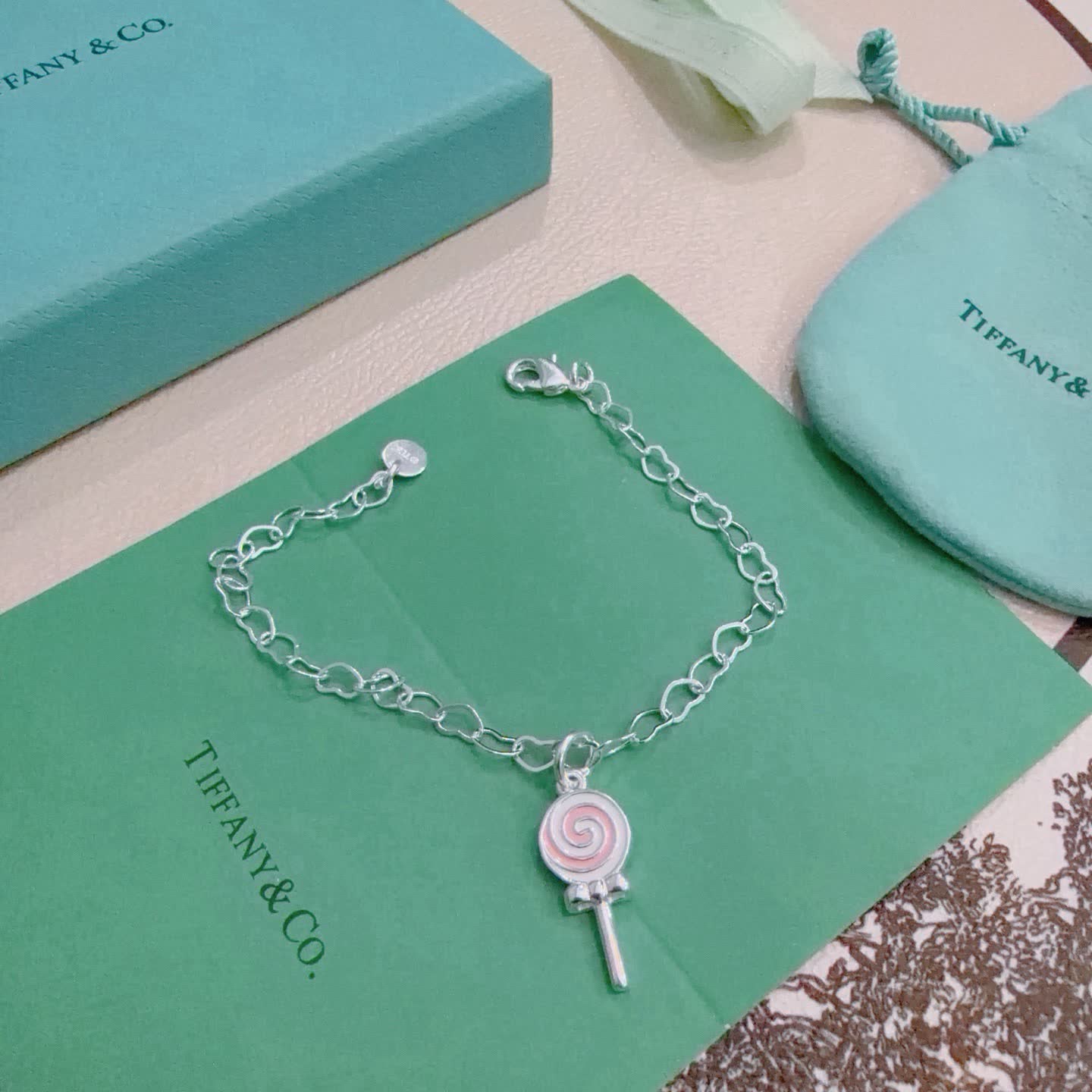Tiffany & Co. Silver Lollipop Charm Bracelet